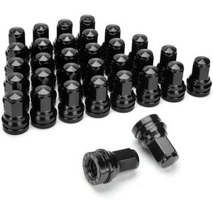 Dynofit 14mmx1.5 OEM Lug Nuts Fit F-250 F-350 2017-2024, 32pcs Flat/Mag Seat Factory Wheel Nuts for Heavy Duty Truck, One-Piece Design Chrome Stock Lug Nuts Replace OE#HCPZ-1012-B HCPZ-1012-A