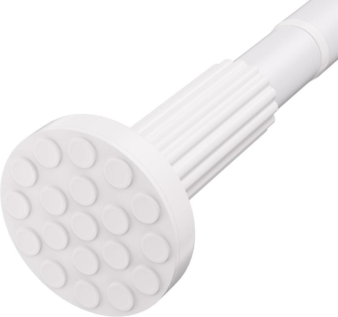 Tension Curtain Rod 51168 In (4.2514 ft),Extra Long Outdoor Curtain Rod for Window or Bathroom Patio,Easy to Install No Drilling Never Rust,Heavy Duty Adjustable Spring Shower Rod (White)