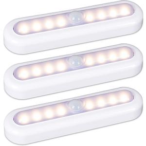 STAR-SPANGLED 3 Pack 7 Motion Sensor Lights Indoor Battery Operated, Stick on LED Light for Closet, Stairs, Under Cabinet, Warm White