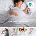 Bedsure GentleSoft 100% Cotton Large Blanket Oversized King for Bed 120x94 inches - Breathable Soft Cozy Herringbone Woven Blanket for Summer Spring, Couch Cover, Cool Grey