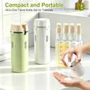 4 in 1 Travel Dispenser Bottle Leakproof Refillable Travel Bottles for Toiletries Portable Size Containers for Shampoo Lotion Cosmetics Travel Essentials for Women Men (White)
