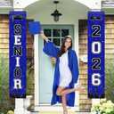 Blue and Black Senior 2026 Porch Sign Banner, Graduation Party Decorations 2026 Senior Door Banner, Class of 2026 High School Congrats Grad Party Supplies for Her or Him Outdoor Indoor