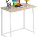 4NM 31.5" Folding Desk, Simple Assembly Computer Desk Study Writing Table for Small Space Offices/Home - Natural and White