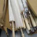 MBJZSL 60 Pack White Paper Umbrellas, 23.6 Inch Paper Parasol Umbrella Chinese Japanese Style DIY Umbrellas Decorative Vintage Decor for Wedding Props (60PCS)