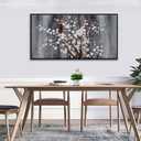 Wall Art for Living Room Large Modern Wall Decor Canvas Paintings for Wall Decorations White Flower Brown Bedroom Office Artwork Plum Blossom Art Prints Framed 2040IN