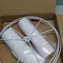 Rumidoph White Lamp Shades Set of 2, Medium Drum Lamp Shade 13"Top x 13"Bottom x 10"High(Spider), Lampshades Replacement for Table Lamps Floor Lamps, Natural Linen Hand Crafted, Easy Assembly Required