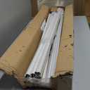 Double Curtain Rod Set for Windows, Heavy Duty Dual Track System with Aluminum Brackets, Decorative White Curtain Rail for Room Divider, Bedroom & Living Room Drapes (White, 180")