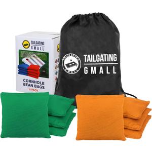 Cornhole Bags Set of 8 Regulation Professional Corn Hole Bean Bags Weather Resistant for Tossing Adults Yard Game (Orange&Green)