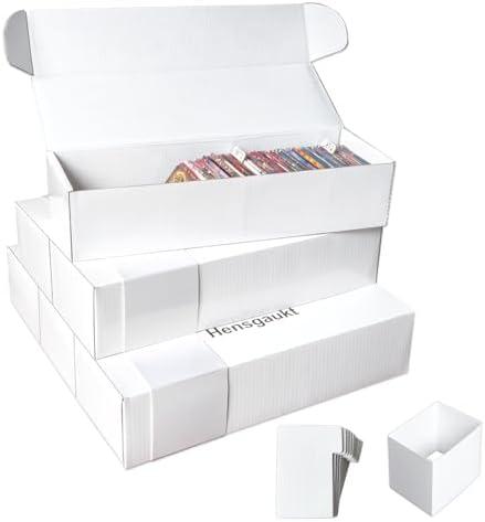 Pokemon Trading Card Binder Storage Box for Sports Baseball Football Cards with Dividers Toploader Holder, MTG Deck Box, Durable 600+ Card Capacity Cardboard Organizer (Pack of 12)