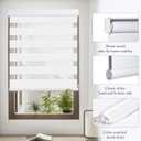 GHV Zebra Blinds for Windows Corded Blackout Dual Layer Privacy Shades Light Control for Day and Night Home Office (White, 36 in (W) x 64 in (H))