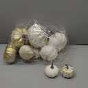 Winemana 16 Pcs Golden and White Pumpkins Thanksgiving Pumpkin Decorations Assorted Sizes, Artificial Foam Harvest Autumn Decor, Fake Pumpkins Fall Decorations for Indoor Home Kitchen Table Mantle