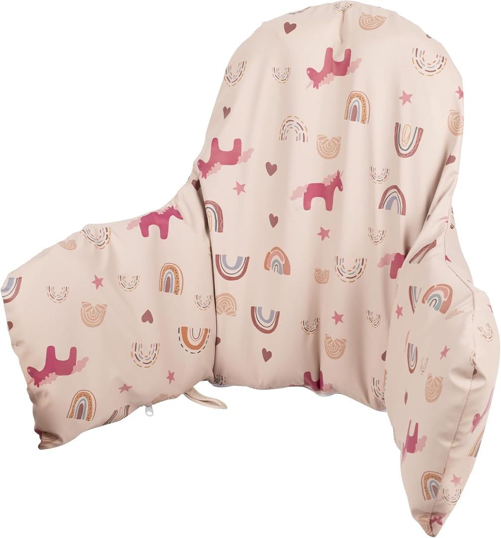 High Chair Cushion with Cover Pad for IKEA Antilop Babies Toddlers Inflatable & Reversible Built-in Inflatable Cushion