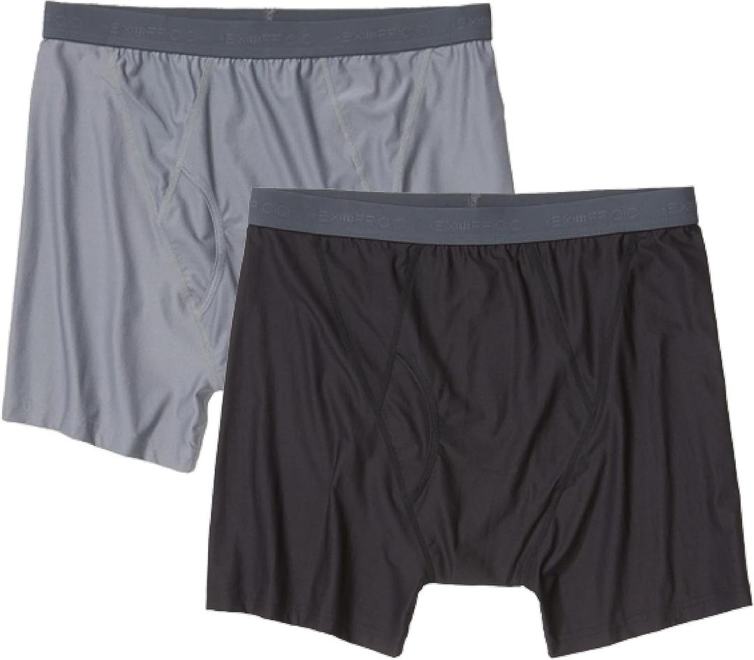 Exofficio Men's Give-N-Go 2.0 Boxer Brief 2 Pack - Breathable Durable Easy Care Travel Underwear (L)