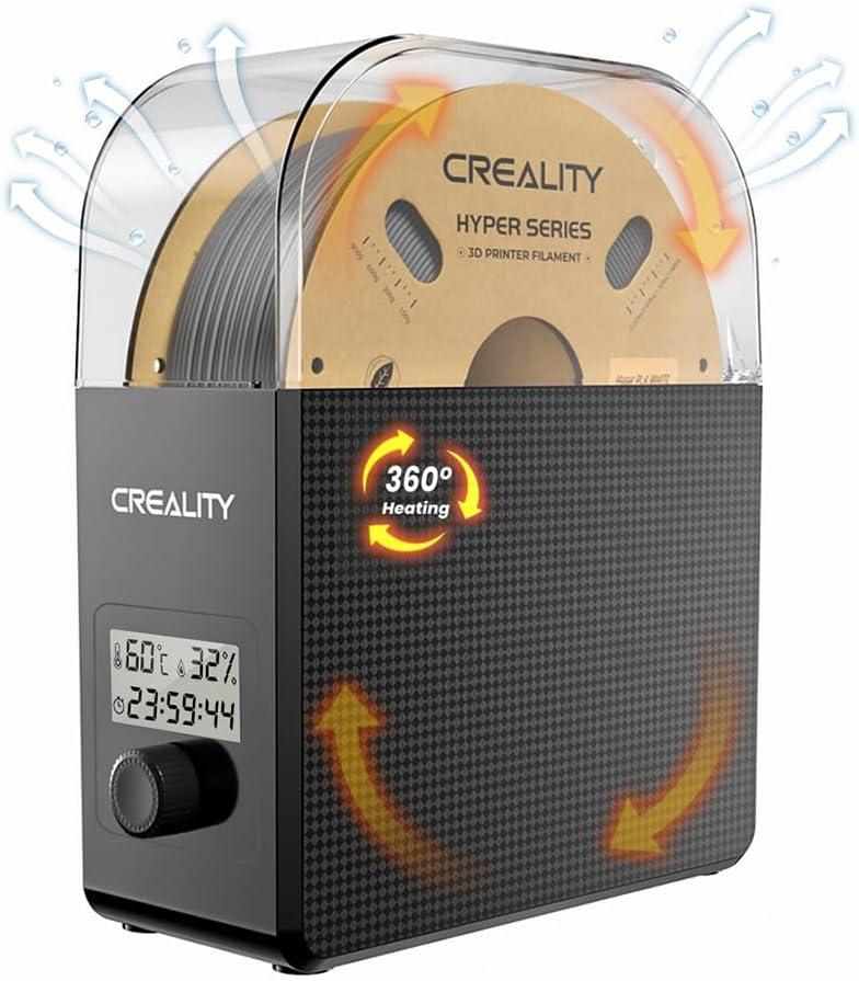 2026 New Creality Official Filament Dryer Box 2.0 with Fans, Upgraded 1KG 3D Printer Material Dehydrator Keep Materials Dry During Printing Storage Drier for PLA PETG ABS TPU