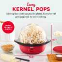 Dash SmartStore Stirring Popcorn Maker - Hot Oil Electric Popcorn Popper with Butter-Warming Tray, Clear Serving Bowl & Measuring Cup - 12 Cups, Red