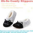 Cute Slippers for Women & Kids, Fuzzy Animal Slipper Socks with Non-slip Soles, Unique Funny Gifts (Gray)