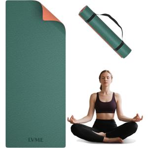 Yoga Mat Non Slip, Anti-Tear 1/4" & 2/5" Thick TPE Yoga Mats for Women and Men, a stylish and practical dual-tone yoga mat.72"x24" Exercise & Fitness Mat with Carrying Strap, Workout Mats for Yoga, Pilates and Floor Exercise