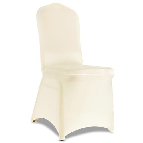 LGJIAOJIAO 100 Pieces Ivory Chair Covers - Versatile Stretch Polyester Spandex Dining Chair Slipcovers for Dining, Party, Wedding, Banquet, and More