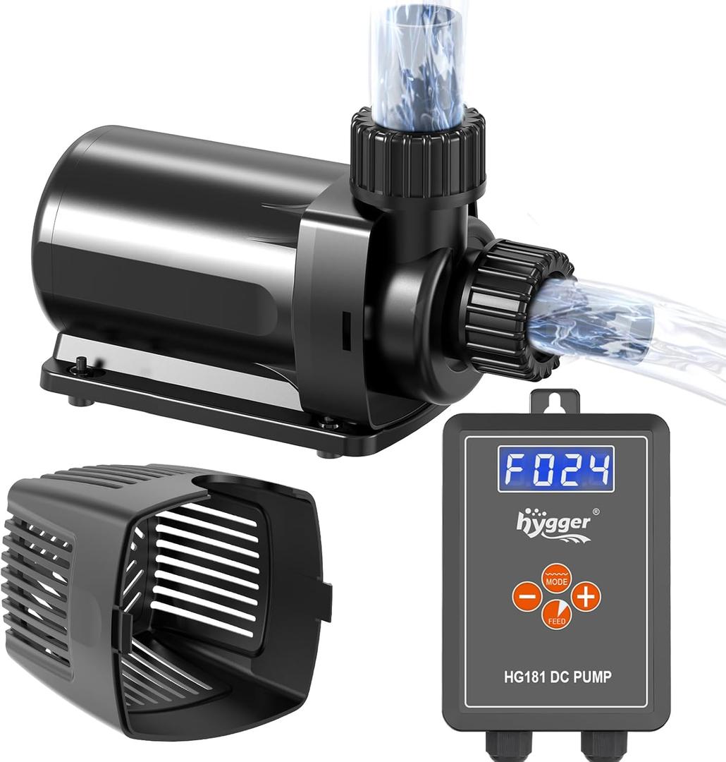 hygger 24V DC Adjustable Aquarium Water Pump & Wavemaker,30dB Quiet Return Pump,10-Speed Flow Control, Dry Run Anti-Block Protection for Freshwater Saltwater Ponds Fountains (28W, 800GPH/3000LPH) hygger 24V DC Adjustable Aquarium Water Pump & Wavemaker,30dB Quiet Return Pump,10-Speed Flow Control, Dry Run Anti-Block Protection for Freshwater Saltwater Ponds Fountains (28W, 800GPH/3000LPH)