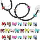 LuneClat Stethoscope Charms Tag for Nurse - 22Pcs Colorful BowknotsTheme Stethoscopes Soft Rubber Pendants for Nurses Doctors PEDS Vet Medical Workers, Gift for Nursing Students