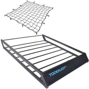 TOOENJOY Roof Rack Basket with Net, 43x 35x 4.7, Anti-Rust Rooftop Cargo Carrier with Removable Wind Fairing, Universal Car Top Luggage Holder for Car, SUV and Truck, 143 lbs Capacity
