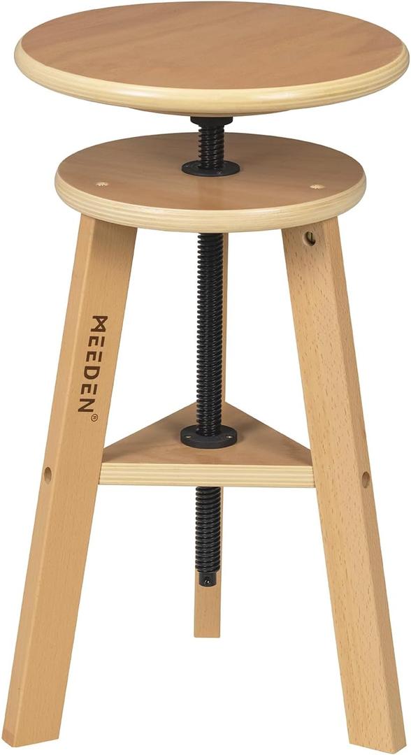 MEEDEN Wooden Drafting Stool with Adjustable Height, Artist Stool,Office Studio Stool, Up to 220 Lbs,German Beech Wood, Perfect for Artists Studio,Home Use,Kitchen,Bars (Natural)