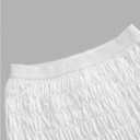 Women's Boho Shirred A Line Maxi Skirts Elastic Waist Layered Elegant Long Skirt (White, S)