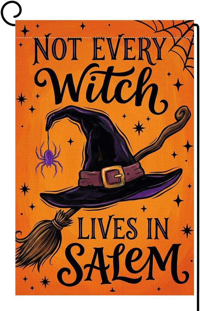 Fall Halloween Garden Flag 12x18 Not Every Witch Lives in Salem Yard Decor