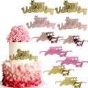 Valentine's Day Cake Toppers Gold Heart Acrylic Mirror side cake decoration, Dessert Decoration for Valentine's Anniversary Engagement Party Cake Decor Supplies 10pcs