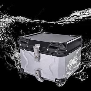 55L Motorcycle Top Case, Aluminum/RV/Yacht/Motorcycle Rear Top Box and Tail Box for Luggage/Helmet/Tools storage Waterproof Silver