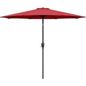 Simple Deluxe 9' Patio Umbrella Outdoor Table Market Yard Umbrella with Push Button Tilt/Crank (Red)
