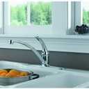 Delta Foundations Chrome Kitchen Faucet, Contemporary 3 Hole Kitchen Sink Faucet, Single Handle, Chrome B1310LF