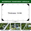 Clear Tarp,6x10ft Clear Tarps Heavy Duty Water Resistant with Reinforced Edge,14Mil Thickened Transparent Tear Resistant Water Resistant PVC Vinyl Tarp Enclosure for Patio,Greenhouse Outdoor