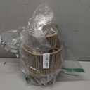 Tebio Plug in Pendant Light with LED Bulb, Boho Hanging Light Fixture with Rattan-Style Shade, 13FT Adjustable Cord and On/Off Switch for Bedroom, Living Room, Kitchen, Easy Installation (Cylinder Layer)