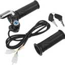 Electric Bike Throttle, 48V Half-Twist Throttle Grip Lock Key Set LED Display Ebike Throttle for Ebike Motorcycle Scooter