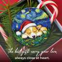 2 x Corgi Christmas Ornament, Starry Night Corgi Dog Hanging Ornaments 2025, Glossy Printed Ceramic Keepsake, Christmas Funny Gifts for Women Men Pet Lovers, Dogs Themed Tree Decorations (03. Corgi Vangogh)