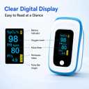 Pulse Oximeter Fingertip Portable Oxygen Monitor Fingertip with OLED Display Alarm and Pulse Rate Accurate Measurement for Sports and Aviation