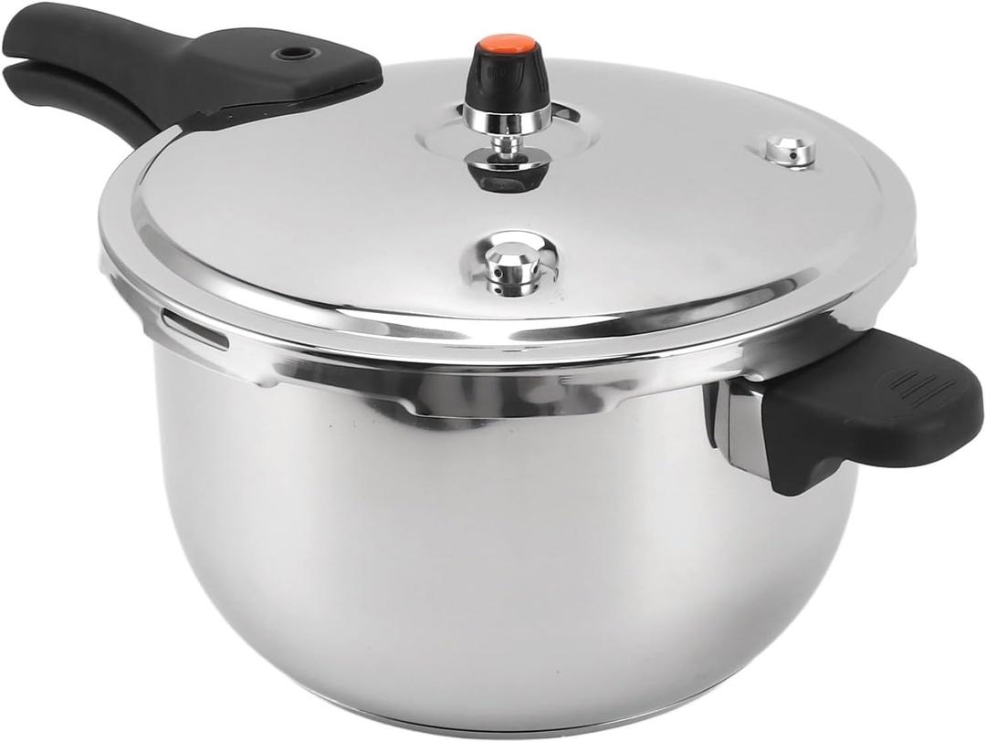 Stainless Steel Pressure Cooker, Multifunctional with Safety Valve, Efficient and Fast Cooking Universal Pressure Canner, Compatible with Gas & Induction Cooker Explosion Proof