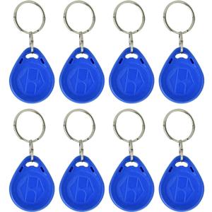 2 x 125Khz RFID Proximity ID Card fob Token Tags Key Fobs Keychains RFID Proximity Card Key RFID Access Control Keyfobs fob for Door Electric Lock System (Blue, 100 PCS) (ID Card) Cards