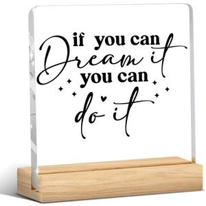 Motivational Gift for Women Men Mentor, Mental Health Awareness, Self Love Gifts, Positive Affirmation Sign Acrylic Desk Sign Decor FOR