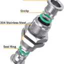 2Pcs 304 Stainless Steel Bulkhead Union 3/8" x 3/8" Tube OD Push to Connect Tube Fitting, PMM-3/8 Pneumatic Quick Connect Air Fitting