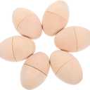 jojofuny Wooden Hollow Eggs, 6Pcs Easter DIY Crafts Unfinished Wood Eggs Empty Wooden Eggs for Painting Easter Decoration