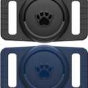 GOCII for Airtag Dog Collar Holder 2 Pack,Waterproof Dog Collar Holder for Apple AirTag(Gen 1 & 2),Silicone Air Tags Case for Dog Collars(Navy&Black)