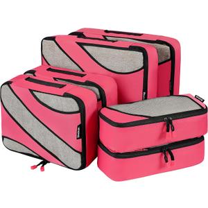 BAGAIL 6 Set Packing Cubes, Travel Luggage Packing Organizers (The Coral)