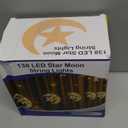 WATERGLIDE 138 LED Star Moon Curtain Decorative Lights, Window Curtain Fairy String Lights, Remote Control & USB Plug, 8 Lighting Modes for Home Holiday Ramadan Christmas Wedding Party, Warm White