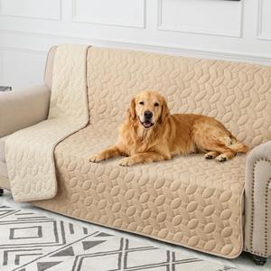 Ameritex Pet Bed Cover Dog Bed Blanket for Sofa and Furniture Waterproof New Pattern Design (82x82 Inch (Pack of 1), Beige)