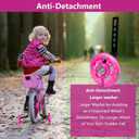 DDJKCZ Training Wheels Flash Mute Big Wheel Compatible for 12 14 16 18 20 inch Single Speed Bicycle (Beautiful rose)