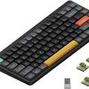 NuPhy Air75 V2 Portable 75% Low Profile Keyboard,84 keys RGB Backlight Wireless Mechanical Keyboard,Supports Bluetooth/2.4G/USB-C,Compatible with Windows/Mac OS/Linux Systems-Black Gateron Moss Switch