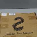 Fovths 1 Pack 6 Feet Christmas Norfolk Garlands Set Artificial Faux Greenery Garland 4 Cow Bell with Jute Hanging Rope Light String Winter Pine Garland for Xmas Indoor Holiday Decor, Green