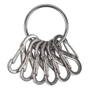Nite Ize - NI-KRGS-11-R3_Silber Key Ring Steel S-Biner, Stainless Steel Key Chain Ring with 6 Stainless Steel Key-Holding S-Biners